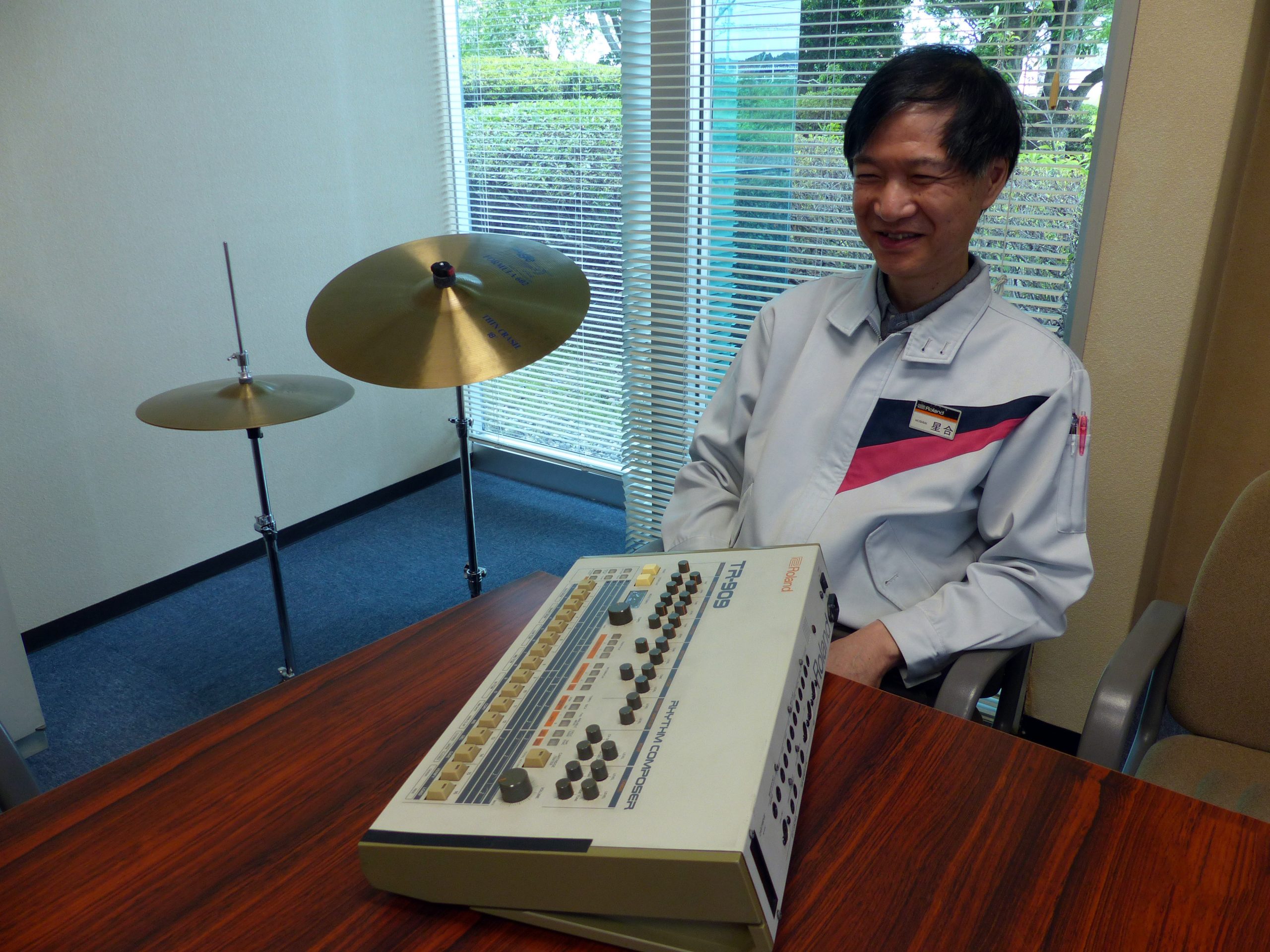 Atsushi Hoshiai and the Roland TR-909, Photo Courtesy of Roland Japan