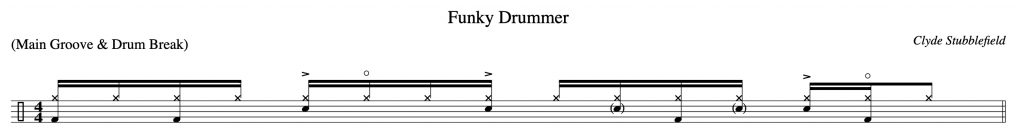 Funky Drummer - Main Groove Notation