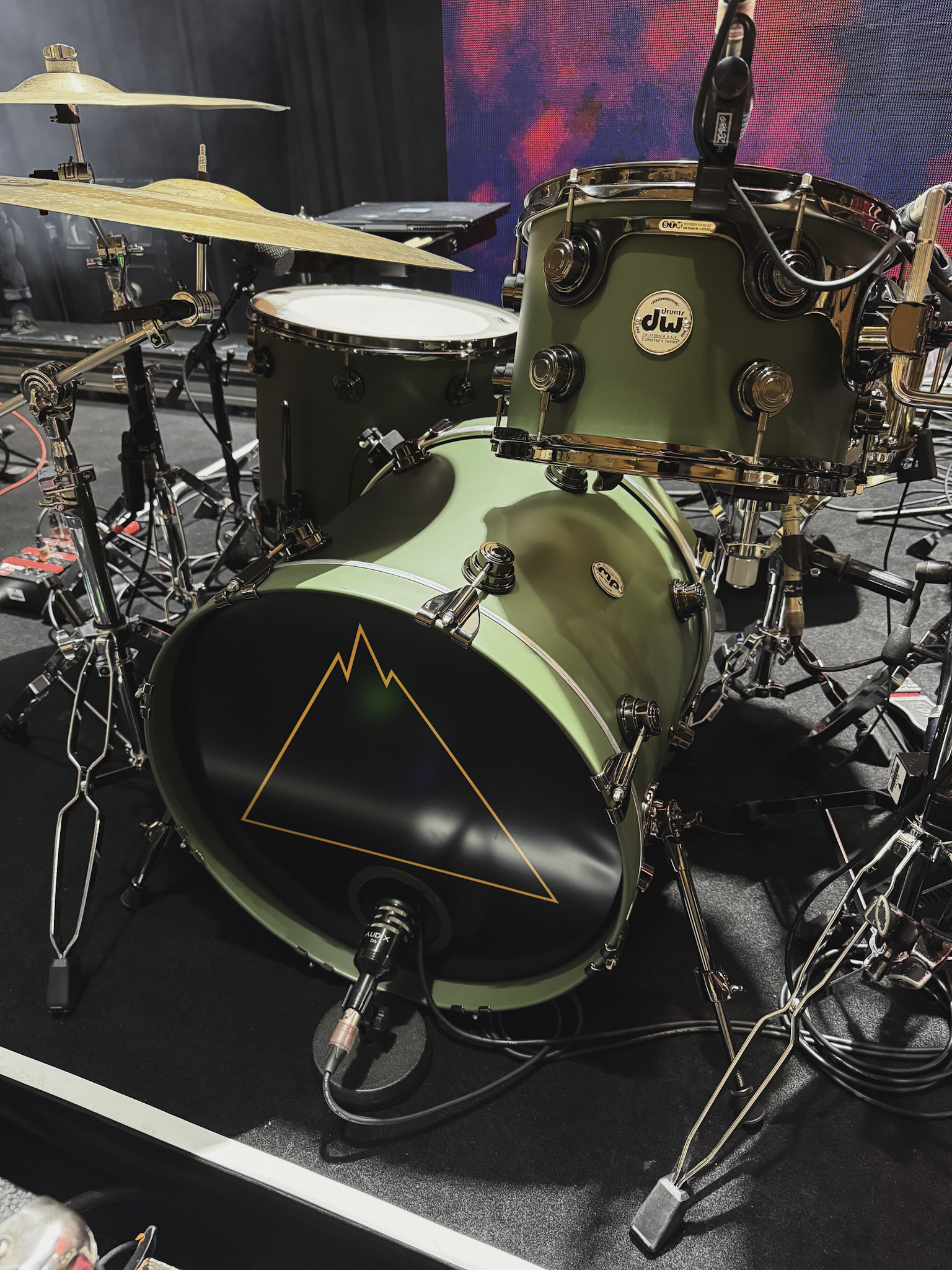 Gorillaz drummer Jaega McKenna-Gordon's new DW Drums kit put together with tech Tom 'Woody' Wood